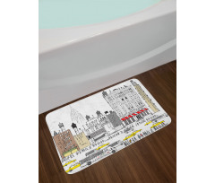 Busy City Traffic Jam Bath Mat