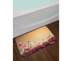 Garden Flowers Poppies Bath Mat