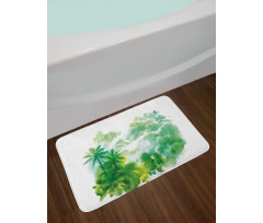 Watercolor Forest Image Bath Mat