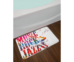 Rock Jazz Lettering Bath Mat