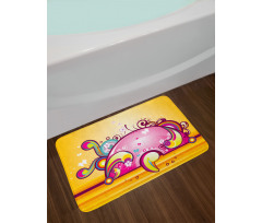 Spiral Vibrant Shapes Line Bath Mat