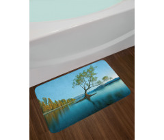 Tree Lake Nature Themed Bath Mat