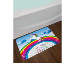 Unicorn Rainbow Fantasy Bath Mat