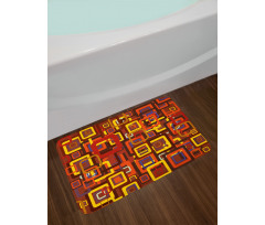 Colorful Trippy Square Bath Mat