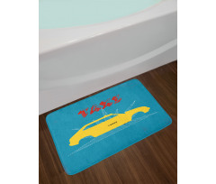 Old Cab Grunge Typography Bath Mat