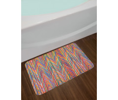 Colorful Zig Zag Lines Bath Mat