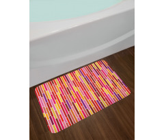 Pink Stripes Lines Bath Mat