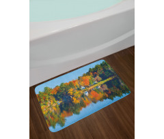 Lake House in Autumn Bath Mat