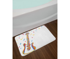 Doodle Style Guitar Art Bath Mat