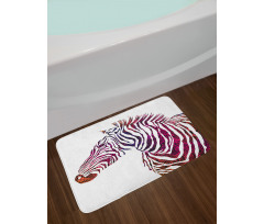 Ornamental Zebra Profile Bath Mat