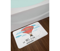 Words Hot Air Balloon Bath Mat