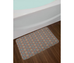 Flora Themed Squares Bath Mat