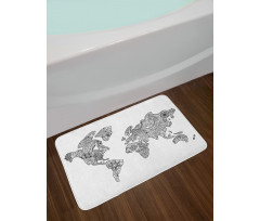 Floral Continents Bath Mat