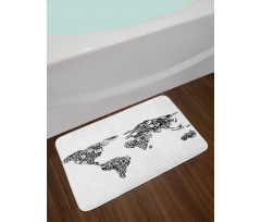 World Map Charm Bath Mat