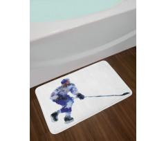 Hockey Player Triangles Bath Mat