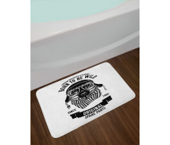 Words Motorcycle Rider Bath Mat