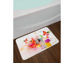 Natural Flowers Bath Mat