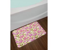 Flower with Leaves Bath Mat