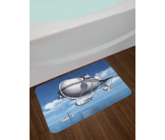 Sea Flying Cloudy Sky Bath Mat