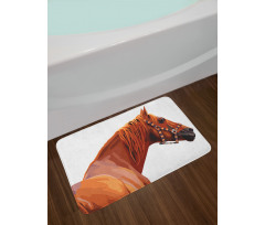 Race Jokey Horse Nature Bath Mat