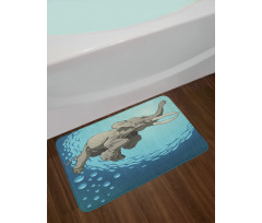 Elephant in Tropic Ocean Bath Mat