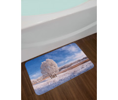 Winter Snow Landscape Bath Mat