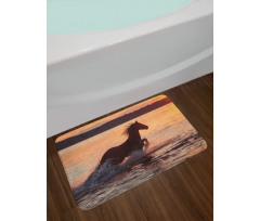 Horse Sea at Sunset Bath Mat