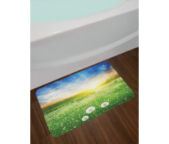 Dandelion Flower Field Bath Mat