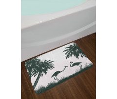 Flamingos and Palm Trees Bath Mat