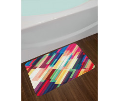 Geometric Color Lines Bath Mat