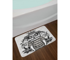 Skull Astronaut Man Bath Mat