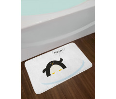 Penguin on Ice Need Help Bath Mat