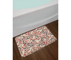 Abstract Blossoms Leaves Bath Mat
