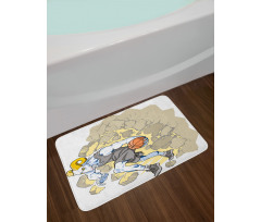 Farm Sheep Basketball Bath Mat