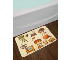 Retro Old Technology Bath Mat