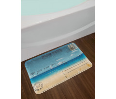 Summer Postcard Stamp Bath Mat