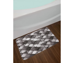 Grey Ombre Squares Bath Mat