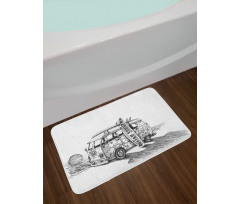 Summer Surfing Beach Bath Mat