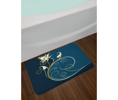 Swirled Flower Petals Bath Mat