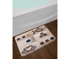 Coffee Mugs Snacks Beans Bath Mat