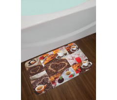 Croissant and Coffee Bath Mat