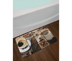 Coffee Mugs Wood Table Bath Mat