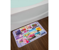 Flowers and Macaroons Bath Mat