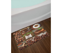 Coffee Beans and Bags Bath Mat