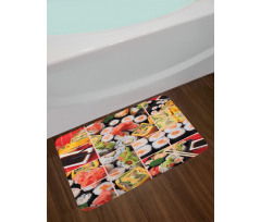 Sushi Roll Colored Bath Mat