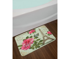 Shabby Plant Roses Leaf Bath Mat