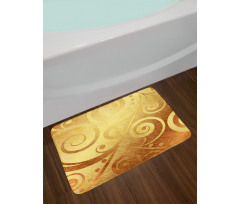 Floral Swirls Leaves Bath Mat