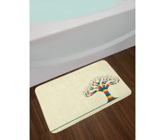 Colorful Tree and the Leaf Bath Mat