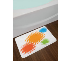 Colorful Half Tone Circles Bath Mat
