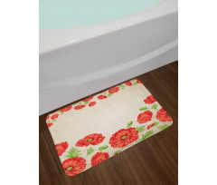Card with Poppy Flowers Bath Mat